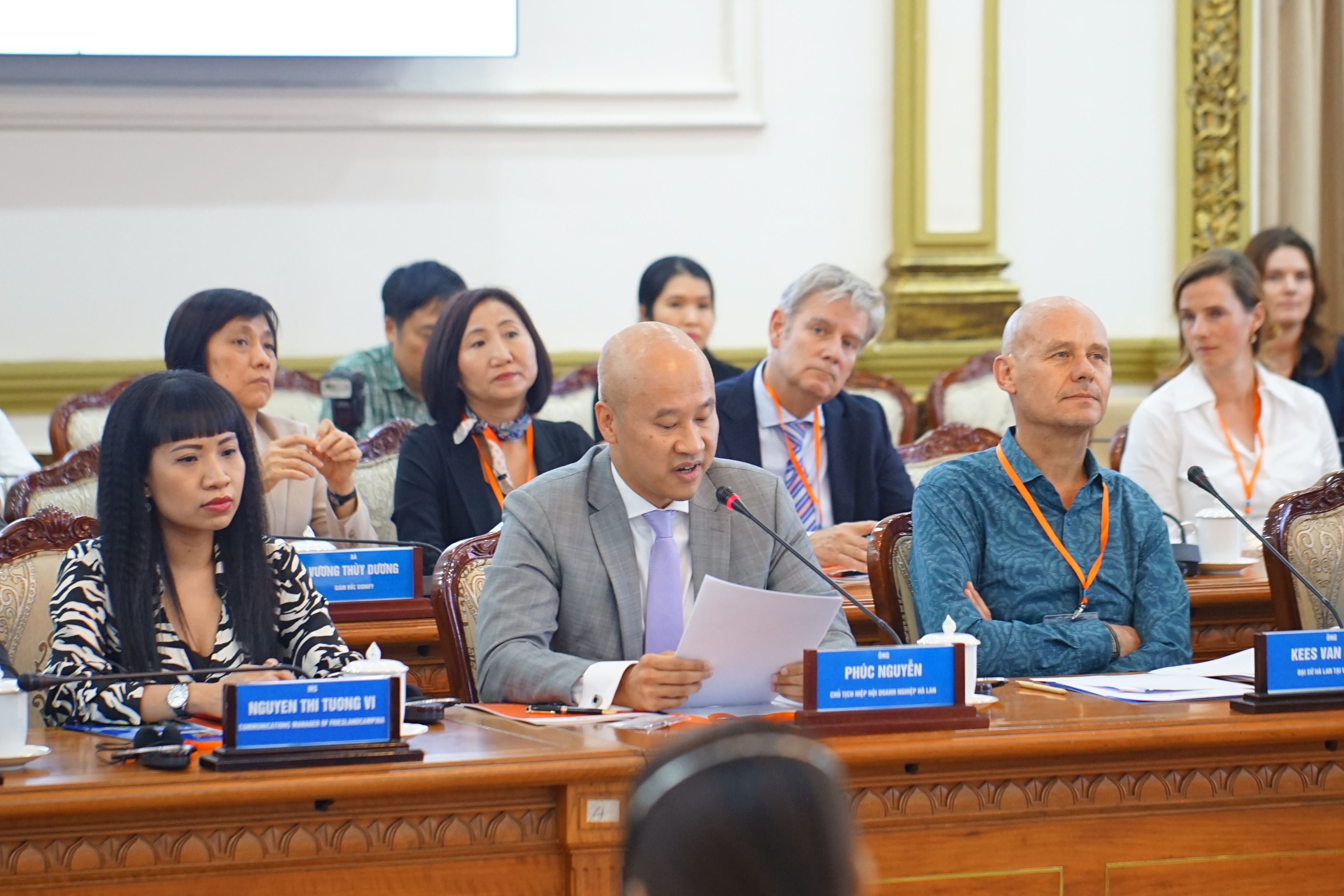 DBAV Vice Chairman Phuc reading the speech on behalf of DBAVs members.